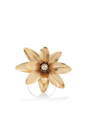 Gold Lotus Flower Arm Cuff with Swarovski Crystal Detail by Rodarte | Moda Operandi