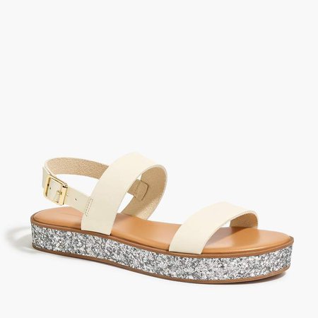 Glitter flatform sandals