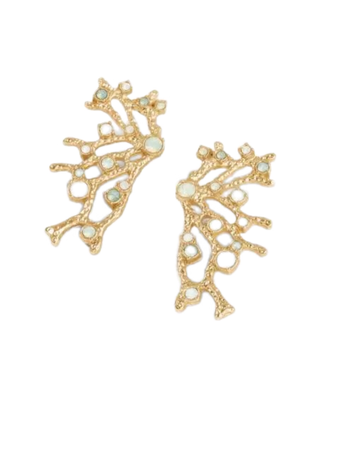 gold coral earrings jewelry
