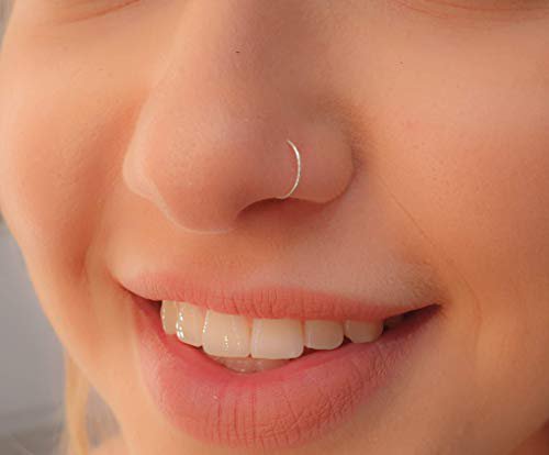 Amazon.com: Tiny Silver Nose Ring hoop - 24 gauge snug Nose Hoop thin nose Piercings hoops - nose piercing rings: Handmade