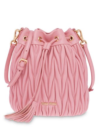 Shop pink Miu Miu Matelassé bucket bag with Express Delivery - Farfetch
