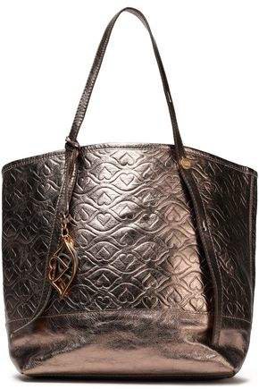 Bisou Quilted Metallic Textured-leather Tote