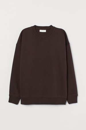 Cotton Sweatshirt - Dark brown - Men | H&M US