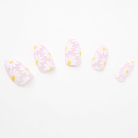 Icing Lilac Daisy Stiletto Nails