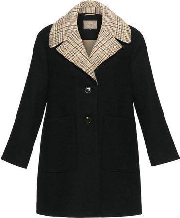 Collectors Plaid-Trimmed Coat
