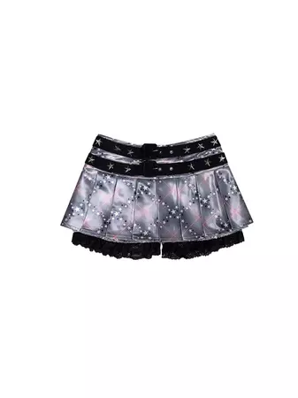 Five-pointed Star Print Pleated Skirt