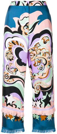 abstract print cropped trousers