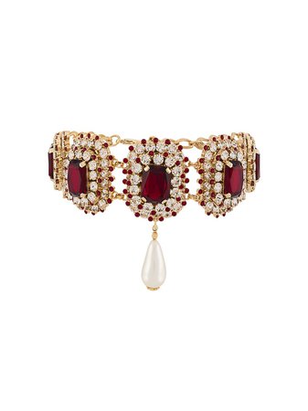 Gold Dolce & Gabbana Glass Stone Necklace | Farfetch.com