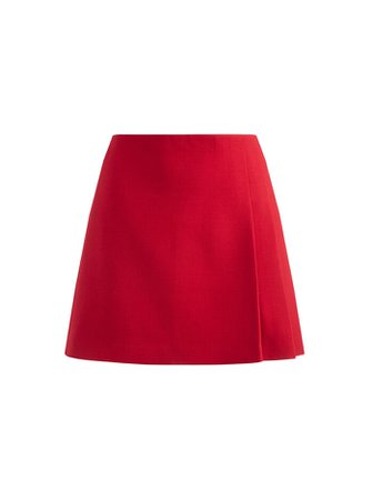 Semira Pleated Mini Skirt In Deep Ruby | Alice And Olivia
