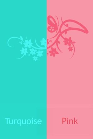 pink and turquoise