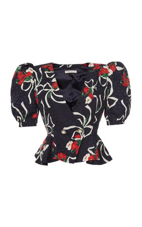 Floral Silk Jacquard Double-Breasted Jacket By Alessandra Rich | Moda Operandi