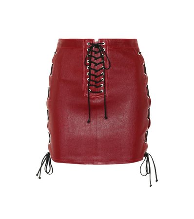 UNRAVEL Lace-up leather skirt
