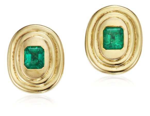 EMERALD AND GOLD EARRINGS
