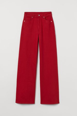 Red Wide Leg Jeans