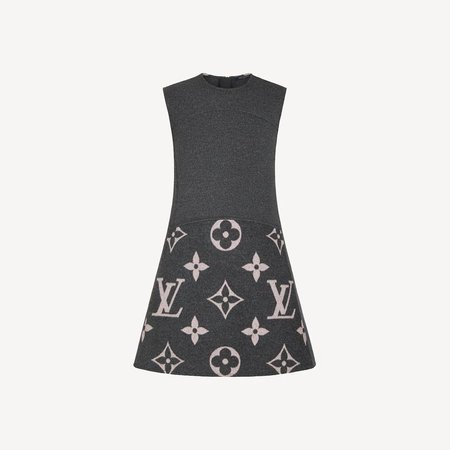 Louis Vuitton | SLEEVELESS A-LINE DRESS IN WOOL-SILK BLEND WITH MACRO-MONOGRAM