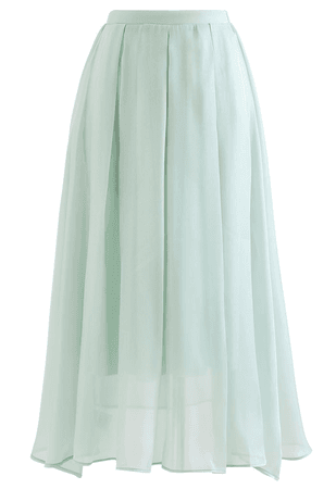 mint light green skirt