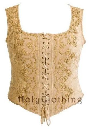 FLORAL CORSET MEDIEVAL BUSTIER LACEUP SCA TOP 4X