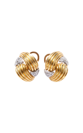 Gold & Diamond French Earrings