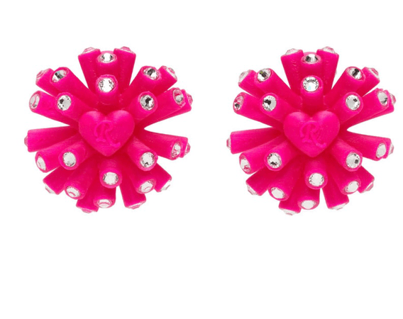 roussey pink heart earrings