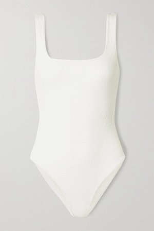 Persephone Stretch-jacquard Swimsuit - White