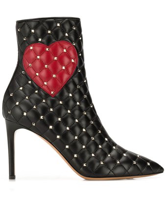 Valentino RED(V) Heart Print Boots - Farfetch