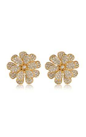 18k Yellow Gold Stud Earrings With Diamonds By Hueb | Moda Operandi