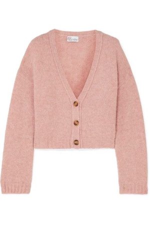 REDValentino - Cropped Knitted Cardigan - Pink