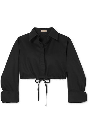 Alaïa | Cropped cotton-gabardine shirt | NET-A-PORTER.COM