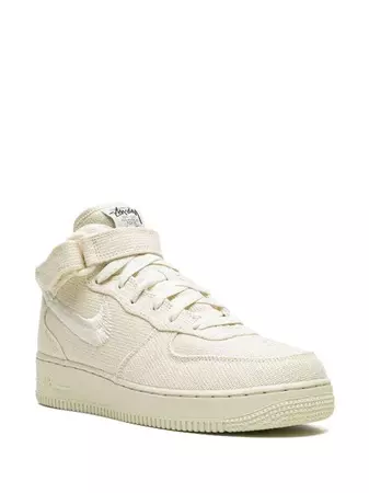 Nike x Stussy Air Force 1 Mid "Fossil" Sneakers - Farfetch