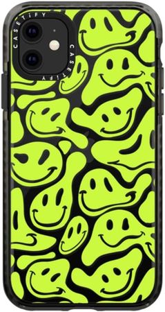 Amazon.com: CASETiFY Impact Case for iPhone 11 - Acid Smiles Neon Green - Clear Black : Cell Phones & Accessories