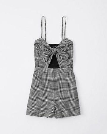 Womens Tie-Front Cutout Romper | Womens Clearance | Abercrombie.com