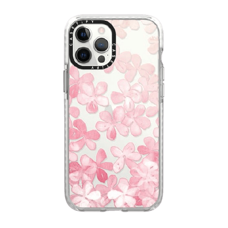 Spring Blossoms - pastel pink & cream floral painted pattern on transparent