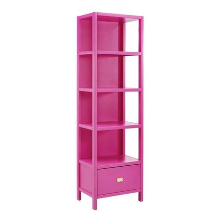 pink narrow book shelf