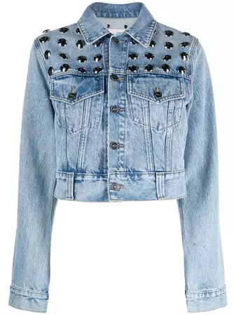 KHAITE Rizzo stud-embellished Denim Jacket - Farfetch
