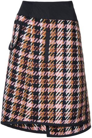 Shula layered plaid skirt