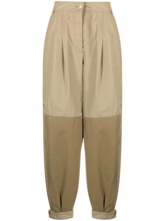 Shop LOEWE two-tone cotton trousers with Express Delivery - FARFETCH