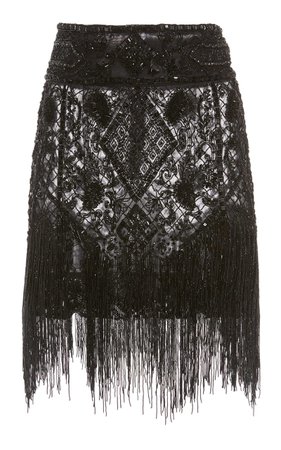 Tulle Skirt with Beaded Fringe by Dundas | Moda Operandi