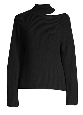 black cutout sweater