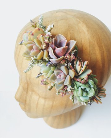 Succulent Bridal Halo // Succulent Crown // Purple and Mint | Etsy