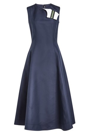 CALVIN KLEIN 205W39NYC - A-Line Dress in Cotton and Silk - blue