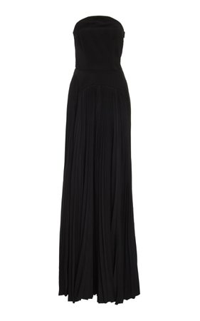 Kenzie Strapless Pleat-Detailed Maxi Dress by AMUR | Moda Operandi