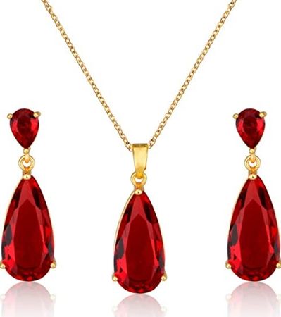 ruby red jewelry set