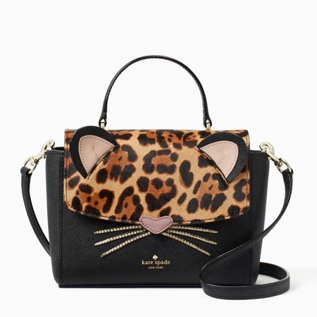 Kate Spade Run Wild Leopard Cat Kerrie Satchel Bag