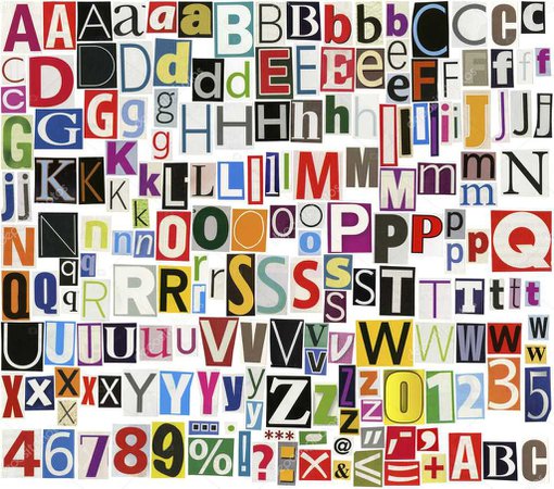 magazine clipping alphabet
