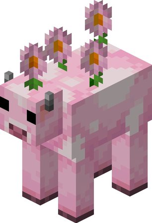 pink minecraft cow
