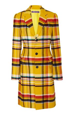 Ralph Lauren Leora Wool-Blend Plaid Coat