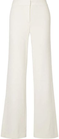 Stretch-crepe Wide-leg Pants - White