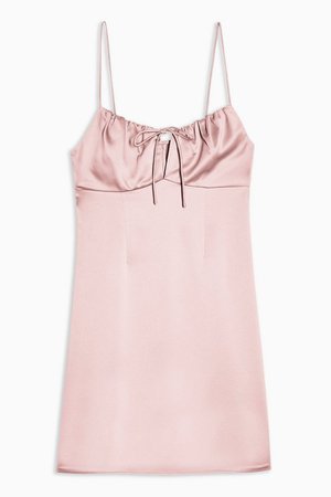 Pink Gathered Bust Slip Dress | Topshop