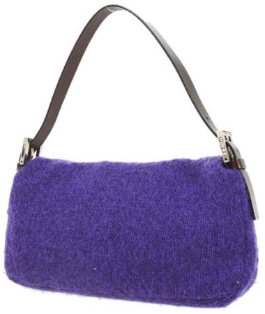 FENDI Purple Wool Mama Baguette Handbag