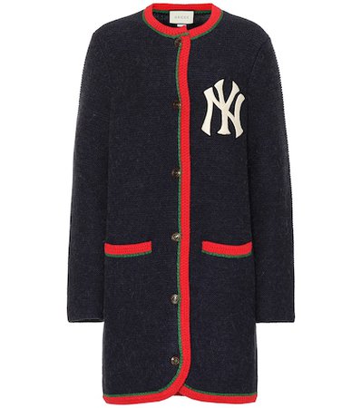 NY Yankees alpaca and wool cardigan